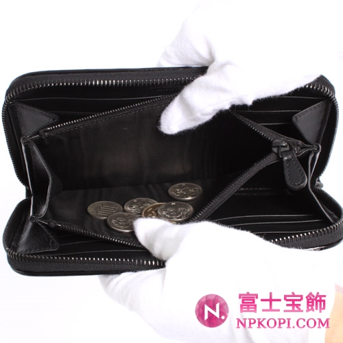 ボッテガヴェネタ エナメル 長財布 ブラック 114076VP8631000 